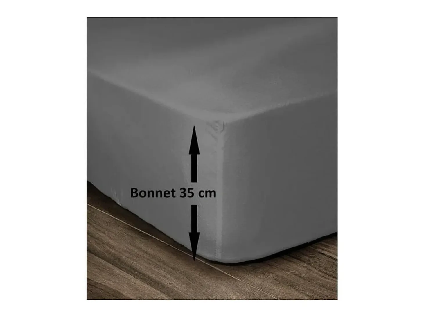 Lençol Ajustável 100% Algodão 140x190cm Cinza Escuro - Elástico 35cm
