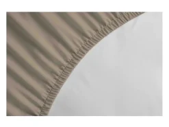 Lençol Ajustável 100% Algodão 160x200cm - Bege com Altura de 35cm