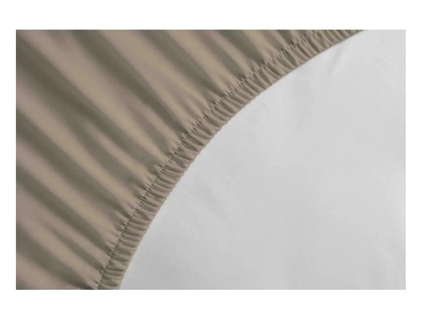 Lençol Ajustável 100% Algodão 160x200cm - Bege com Altura de 35cm