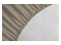 Lençol Ajustável 100% Algodão 160x200x30 cm Bege - Cama de Casal