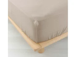 Lençol Ajustável Dupla Gaze de Algodão Angelia 160x200 Areia - Suavidade Natural e Conforto Ótimo