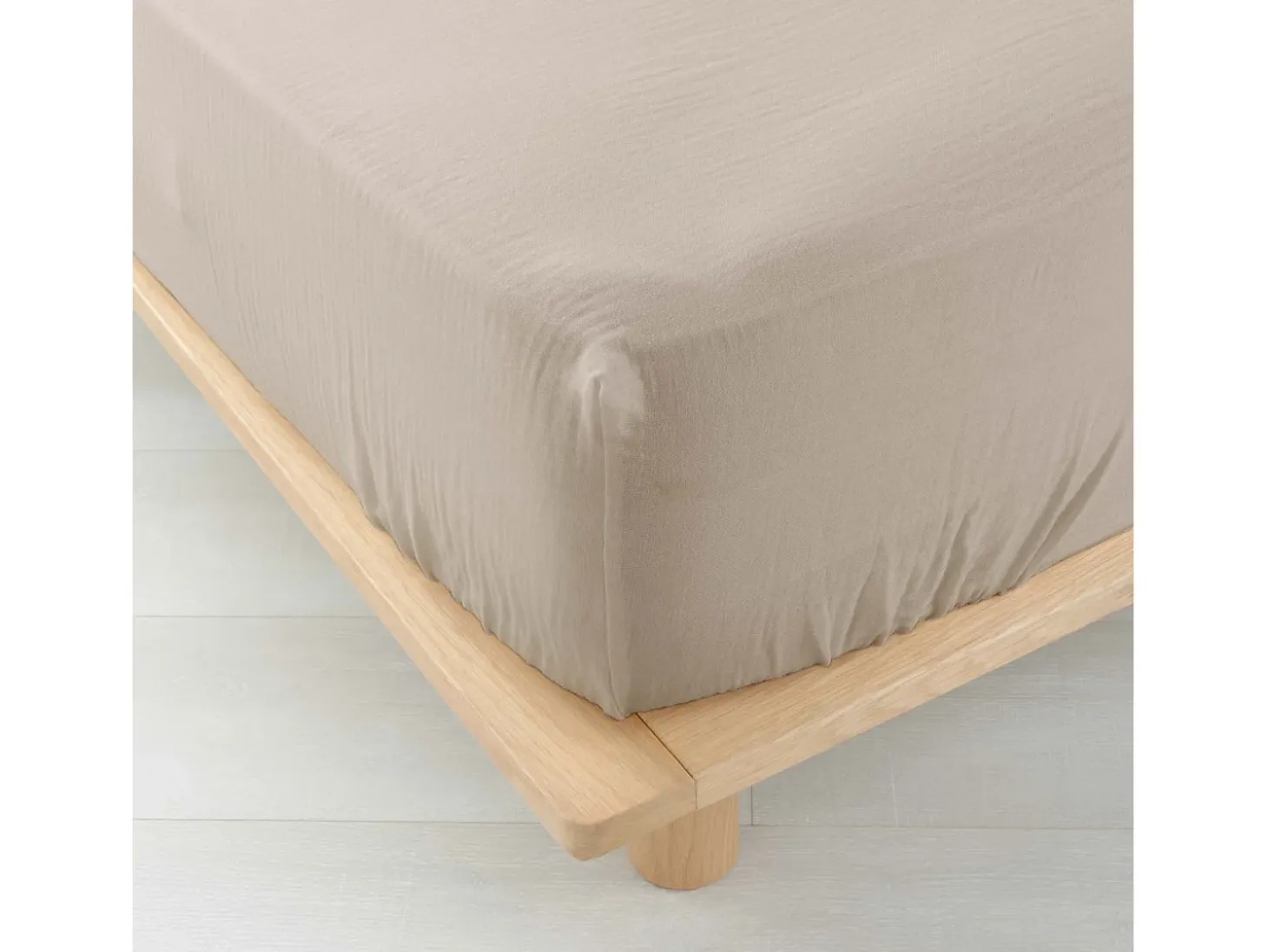 Lençol Ajustável Dupla Gaze de Algodão Angelia 160x200 Areia - Suavidade Natural e Conforto Ótimo
