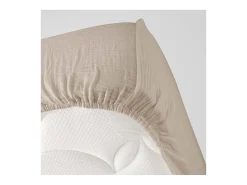 Lençol Ajustável Dupla Gaze de Algodão Angelia 160x200 Areia - Suavidade Natural e Conforto Ótimo