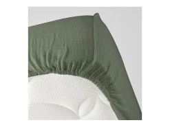 Lençol Ajustável Dupla Gaze de Algodão Angelia 160x200 Kaki - Suavidade e Elegância para Noites Doces e Agradáveis
