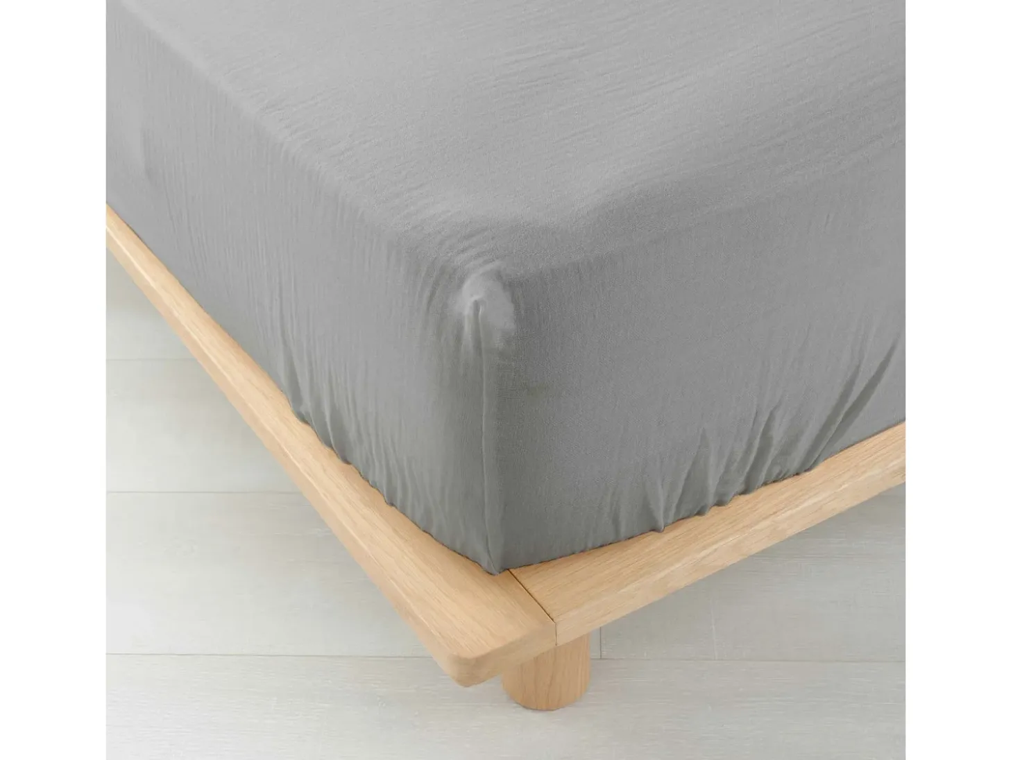 Lençol Ajustável Dupla Gaze de Algodão Angelia 160x200 Cinza - Suavidade e Conforto Ótimo