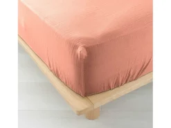 Lençol Ajustável Dupla Gaze de Algodão Angelia 160x200 Rosa - Suavidade e Elegância para Noites Agradáveis