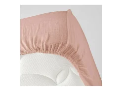 Lençol Ajustável Dupla Gaze de Algodão Angelia 160x200 Rosa - Suavidade e Elegância para Noites Agradáveis