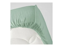 Lençol de Cama em Gaze Dupla de Algodão Angelia 160x200 Sálvia - Suavidade e Conforto Natural