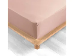Lençol de Cama em Percal 160x200cm Nude - Macio e Confortável, Certificado Oeko-Tex, 100% Algodão