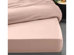 Lençol de Cama em Percal 160x200cm Nude - Macio e Confortável, Certificado Oeko-Tex, 100% Algodão