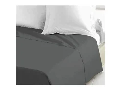 Lençol Plano 100% Algodão 240x300 cm Cinza Escuro OEKO-TEX