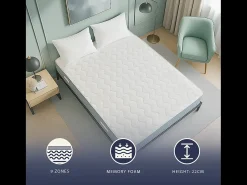 Leo | Colchão Ortopédico King 180x200 cm Waterfoam & Memory Foam | Altura 22 cm | Dispositivo Médico Classe 1 | Hipoalergênico | Produzido na Itália