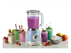 Liquidificador azul vintage Ariete com copo de vidro