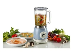 Liquidificador azul vintage Ariete com copo de vidro