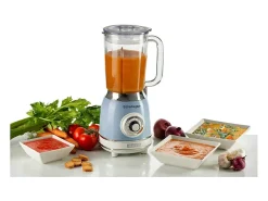 Liquidificador azul vintage Ariete com copo de vidro