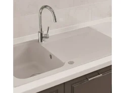 Lisse lava-loiça reversível 1 cuba 1 escorredor em resina cinzenta Essebagno