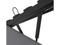 Lit coffre 160x200 cm com cabeceira ajustável - LED RGB - USB+Type-C - em veludo - Cinza antracite