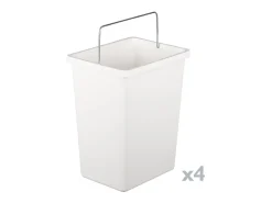 Lixeira Aller, Lixeira, Lixeira, Armário de metal com lixeiras, 60x25h92 cm, Branco