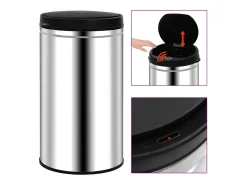 Lixeira automática com sensor em aço inoxidável de 60 litros cor prata 02_0006113