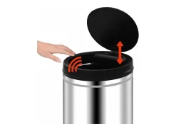 Lixeira automática com sensor em aço inoxidável de 60 litros cor prata 02_0006113