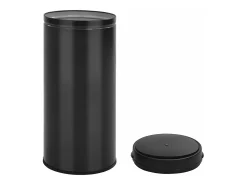 Lixeira automática com sensor de 80 litros aço carbono preto 02_0006034