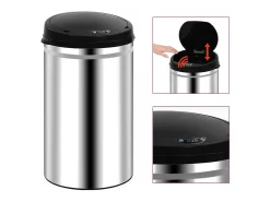 Lixeira automática com sensor em aço inoxidável de 40 litros 02_0006078