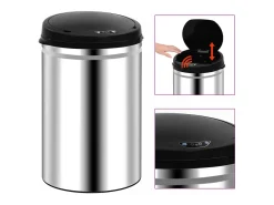 Lixeira automática com sensor em aço inoxidável de 30 litros 02_0006041