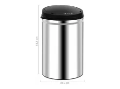 Lixeira automática com sensor em aço inoxidável de 30 litros 02_0006041