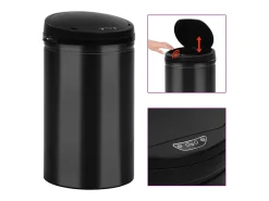 Lixeira automática com sensor de 40 litros aço carbono preto 02_0006033