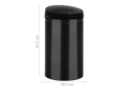 Lixeira automática com sensor de 40 litros aço carbono preto 02_0006033