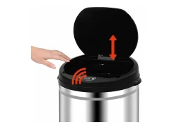 Lixeira automática com sensor em aço inoxidável de 50 litros 02_0006066