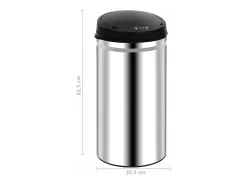 Lixeira automática com sensor em aço inoxidável de 50 litros 02_0006066