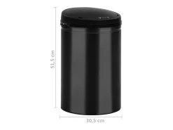 Lixeira automática com sensor de movimento de 30 litros em aço carbono preto 02_0006075