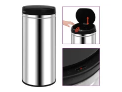 Lixeira automática com sensor em aço inoxidável de 80 litros 02_0006097