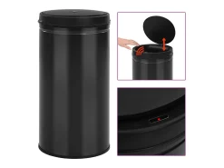 Lixeira automática com sensor de 60 litros aço carbono preto 02_0006038