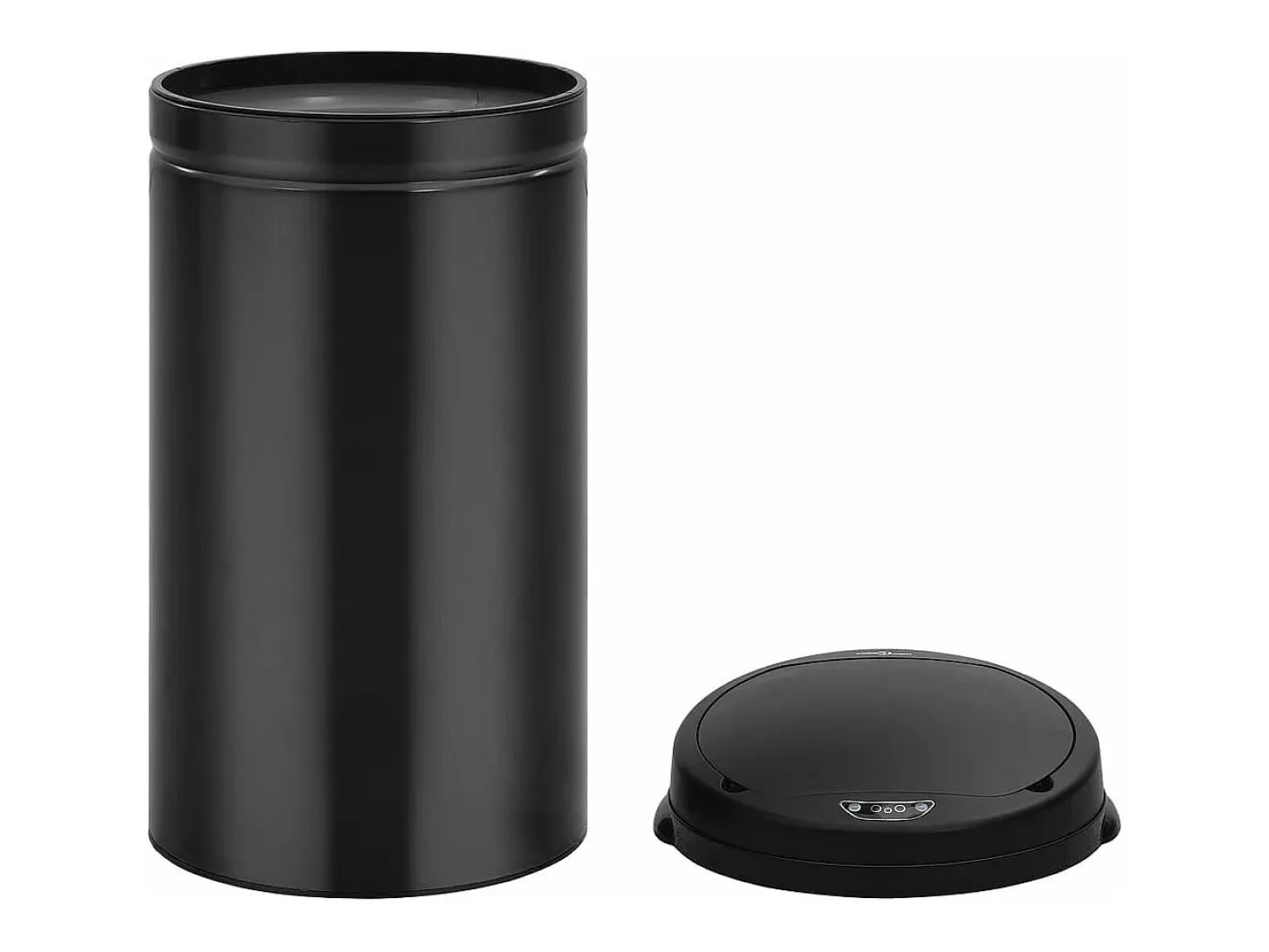 Lixeira automática com sensor de 50 litros aço carbono preto 02_0006087