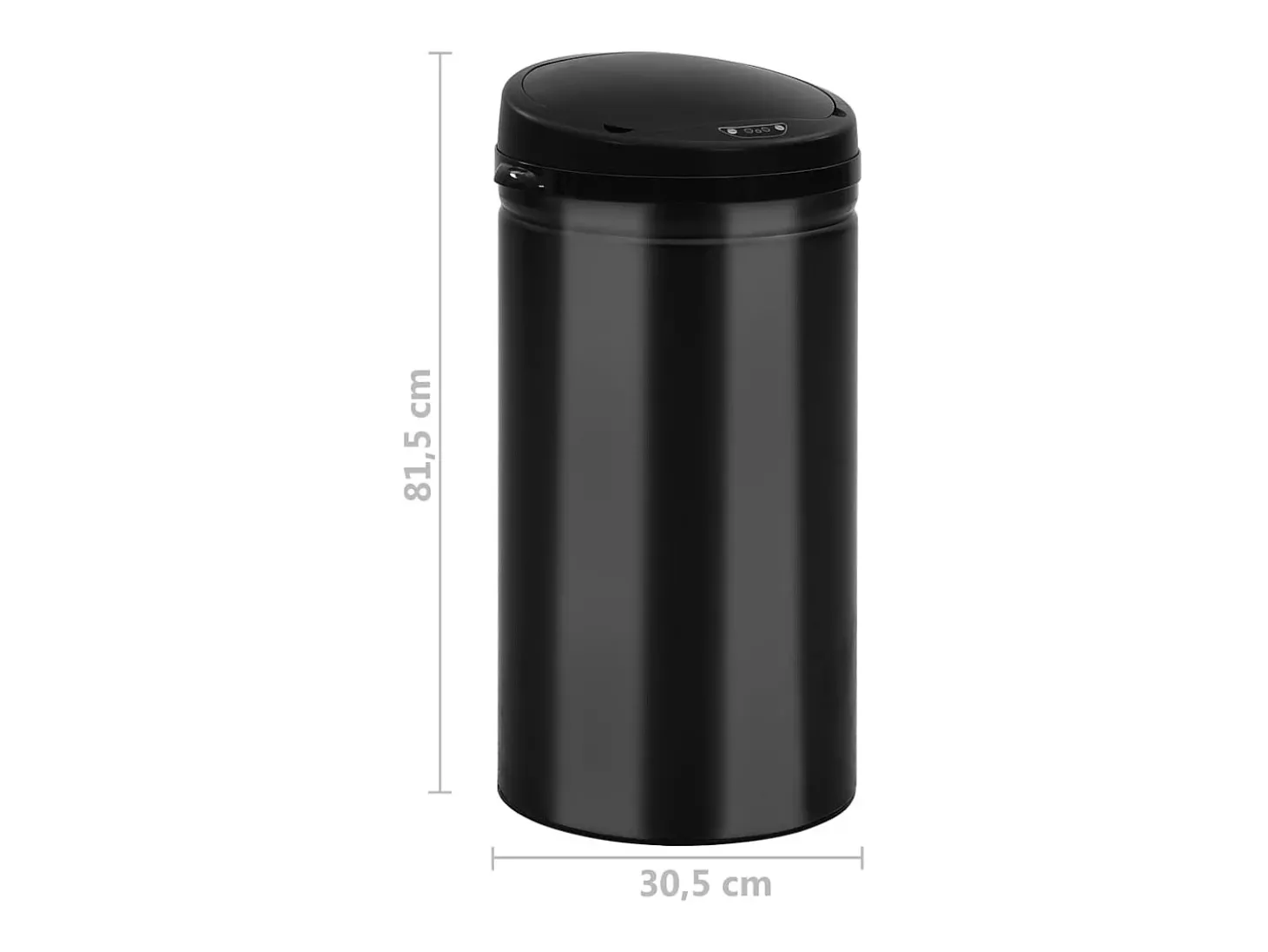 Lixeira automática com sensor de 50 litros aço carbono preto 02_0006087