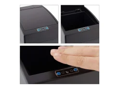 Lixeira automática de cozinha com sensor tampa e balde interno 7 litros preta 13_0002322_2