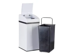 Lixeira automática de cozinha com sensor tampa e balde interno de 7 litros branca 13_0002322