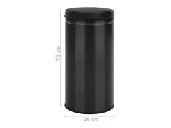 Lixeira com sensor automático de 70 litros aço carbono preto 02_0043843