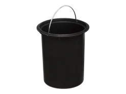 Lixeira de Casa de Banho em Metal Preto Carvão e Bambu 3L com Pedal de Abertura