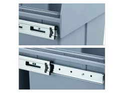 Lixeira de cozinha de 3 compartimentos em ABS cinza 13_0002324