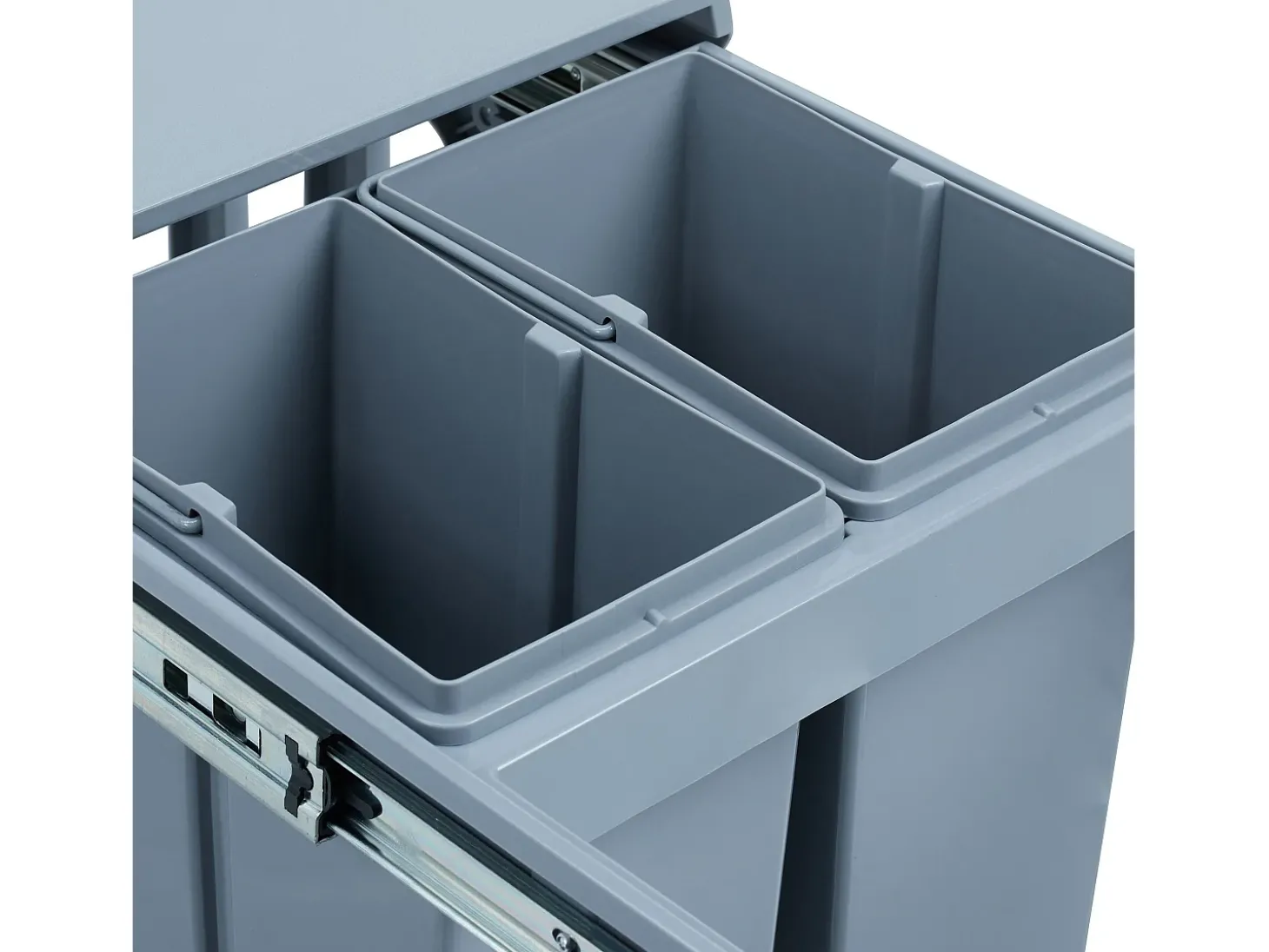 Lixeira de cozinha em ABS com 4 compartimentos cinza 13_0002325