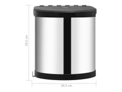 Lixeira de cozinha embutida 12 litros aço inoxidável 02_0006040