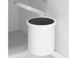 Lixeira de cozinha integrada de plástico branco com capacidade para 8 litros 02_0006083