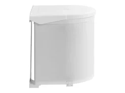Lixeira de cozinha integrada de plástico branco com capacidade para 8 litros 02_0006083
