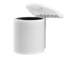 Lixeira de cozinha integrada de plástico branco com capacidade para 8 litros 02_0006083