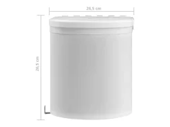 Lixeira de cozinha integrada de plástico branco com capacidade para 8 litros 02_0006083