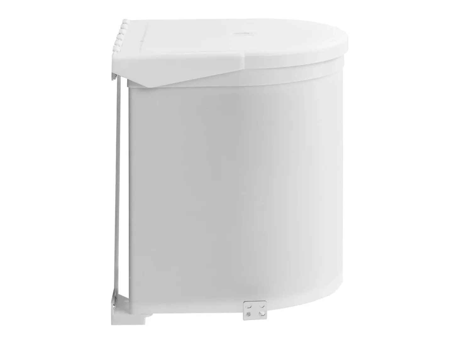 Lixeira de cozinha integrada de plástico branco com capacidade para 12 litros 02_0006062