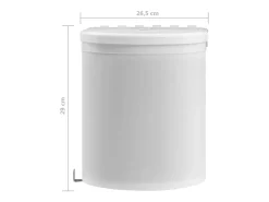 Lixeira de cozinha integrada de plástico branco com capacidade para 12 litros 02_0006062